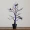2ft. Pre-Lit Artificial Halloween Black Spooky Twig Tree with Bats and 40 Orange & Purple LED Lights